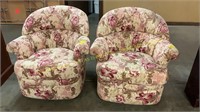 2 Floral Accent Chairs