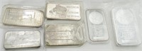 1 - 5 oz and 5 - 1 oz silver bars, 10 oz total wgt