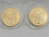 2 each 1999 $50 1 oz gold Eagle