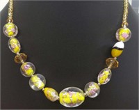 20" Safari Murano Glass beaded necklace