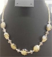 18" safari Murano glass beaded necklace