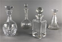 4 Cut Glass Crystal Decanters