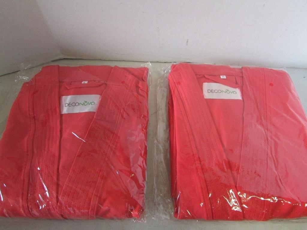 Two Deconovo Size Large, XL Red Bathrobes