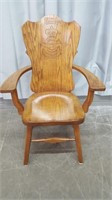 AIR FORCE INSCRIBED OAK CHAIR