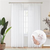 LIYAXUN Pleated Sheer Curtains for Track System,