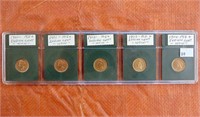 1900-1904 Indian Cents in holder