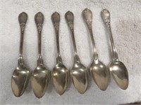 (6) GERMAN DEMITASSE SPOONS 4"