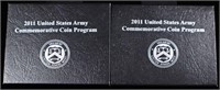 (2) 2011 UNC ARMY COMM SETS OGP, SILV $1&CLAD 50C