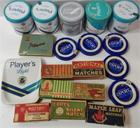 Empty Matchboxes, Ashtrays, Tobacco Tins
