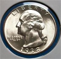 1938 S Silver Quarter  NNC MS 67