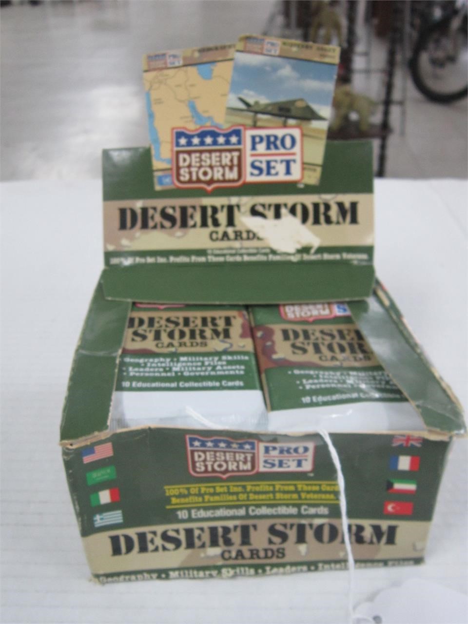 BOX OF DESERT STORM TRADING CARDS