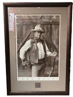Framed 24x36” John Wayne Print & Badge