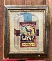 Framed Orphan Boy Smoking Tobacco ADV Piece