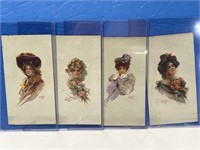 4 Beautiful Lady Postcards, 1905 Philip Boileau