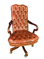 HANCOCK AND MOORE TUFTED LEATHER OFFICE CHAIR