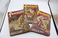 3-1940s "Fantastic Adventures" Pulp Magazines