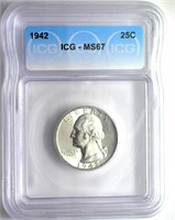 1942 Quarter ICG MS67 LISTS $525