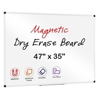 SE6017 Magnetic Dry Erase White Board, 47" x 35"