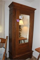 Oak wardrobe (1890s) with beveled mirror Goodwin