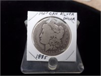 1885o Morgan silver dollar