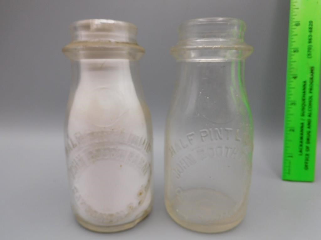 John Booth Farm Carbondale Milk Half Pint Bottles