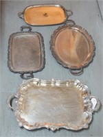Vintage Large Silver Serving trays Four Total