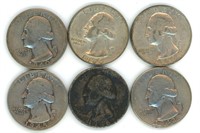 Silver Quarters - 1940, 1942, 1945, 1946, 1963-D