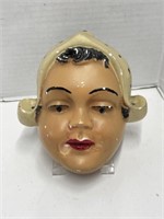 Vintage Chalkware Head - Some Chips to Paint