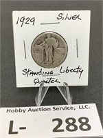 Silver 1929 Standing Liberty Quarter