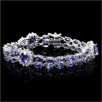 `14k Gold 20.00ct Tanzanite & 1.50ct Diamond Brace