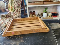 Wooden TV Tray Rack