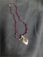 16 in Vintage Garnet Drop Necklace