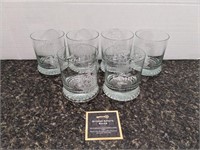 Heavy Glass Base "Galleon Themed" Low Ball Glasses