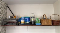 Shelf lot with some Clorox disinfecting wipes, a