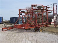 34' LEON CULTIVATOR C/W MOUNTED HARROWS