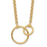10k Polished Circle Link Necklace