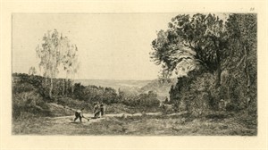 Jean-Baptiste Corot etching (Paysage)