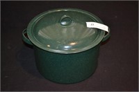 Green Porcelain Enameled 12" Stock Pot & Lid