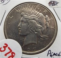 1927-D Peace Silver dollar.