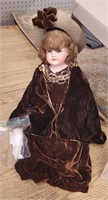 Porcelain Head Doll w Victorian Dress