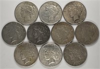 Lot of 10: Peace Dollars