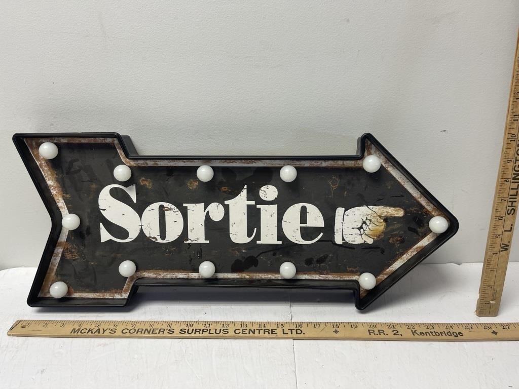 Sortie battery operated plastic sign