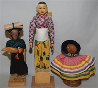 (3) Vintage Handmade Doll Figures: Nepal +