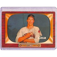 Crease Free 1955 Bowman Bob Feller Baseball Card