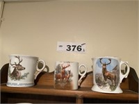 3 ELK SHAVING MUGS