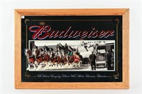 FRAMED BUDWEISER CLYDESDALE AD MIRROR