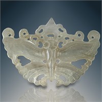 A Very Fine Chinese Carved Jade Butterfly Pendant