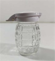 Vintage Clear Glass Waffle Grenade Syrup