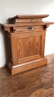 Solid Oak lectern with 1977 Commemorative plaque,