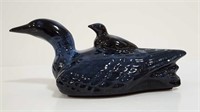 Vtg BLUE MOUNTAIN POTTERY Baby Loon On Mother Loon